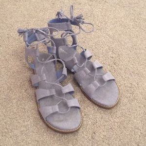 Blue Gladiator Style Sandals